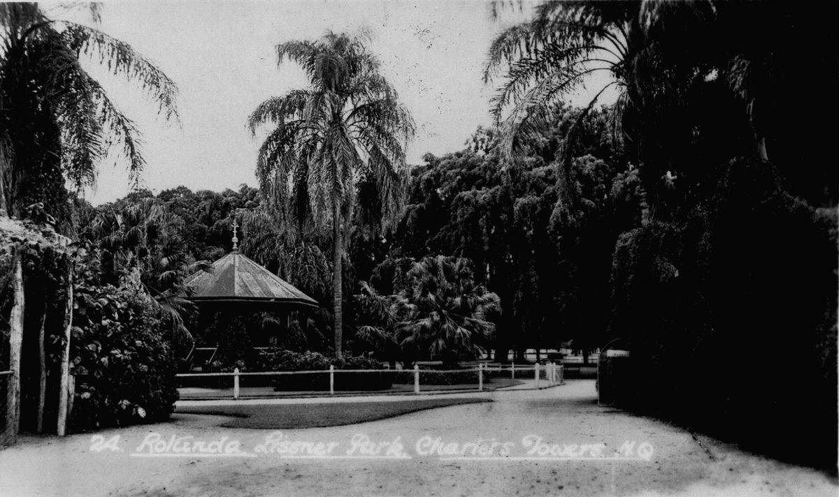 A postcard Allen kept of the rotunda in Lissner Park, Charters Towers, Queensland — an early 3rd Bomb Group base before the move to New Guinea.