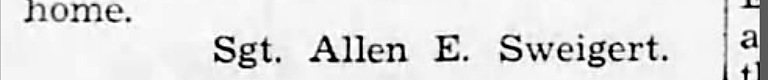 The signature: Sgt. Allen E. Sweigert.