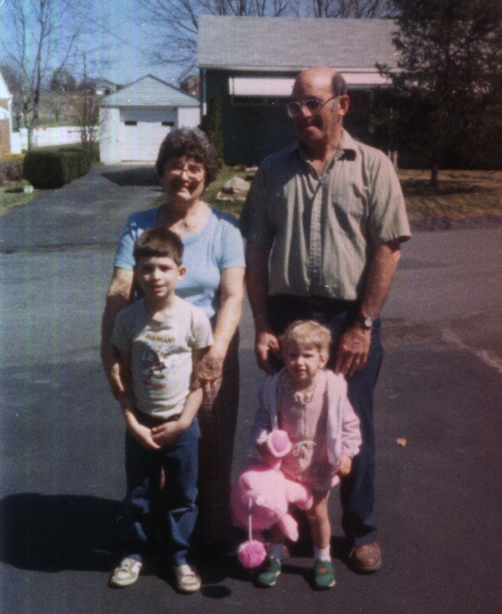 Allen and Catherine with their grandchildren, 1986.